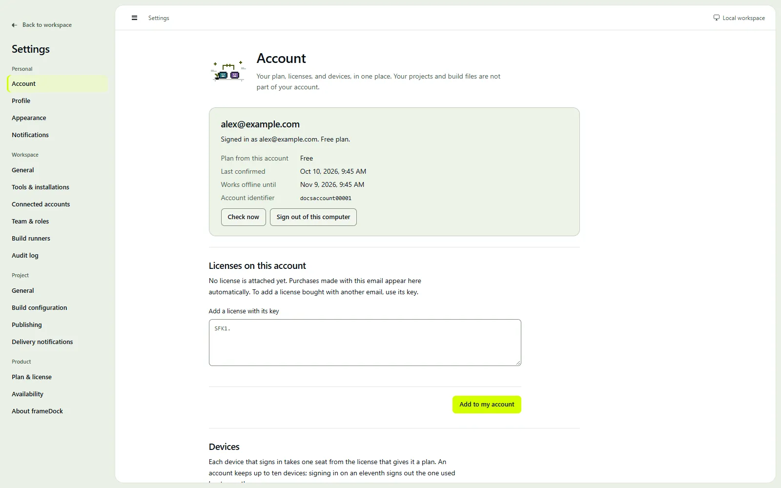 Current application example: offline access.