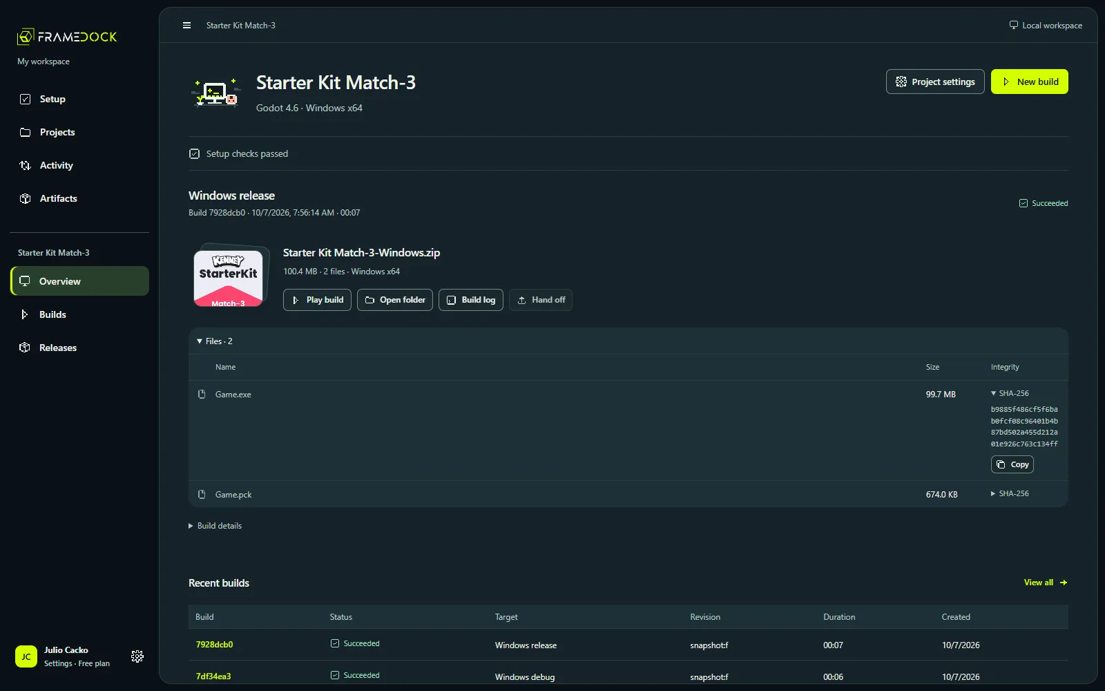 Current application example: read the manifest.