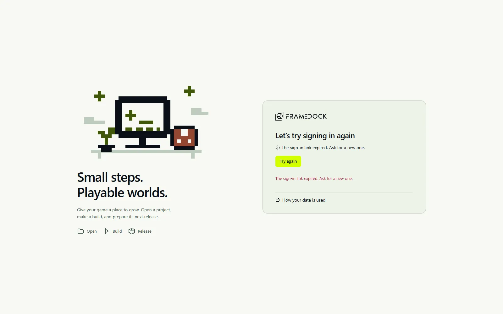 Current application example: the sign-in request expired.